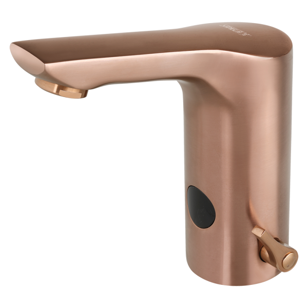 Stojąca bateria umywalkowa z mieszaczem, ROSE GOLD MATT, 24 V DC
