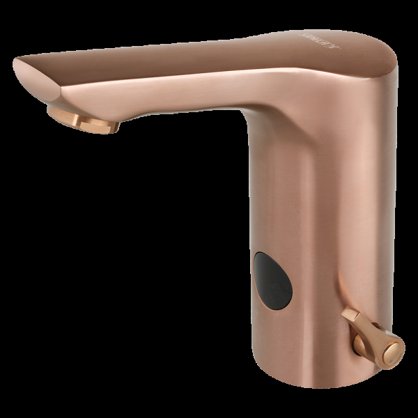 Stojąca bateria umywalkowa z mieszaczem, ROSE GOLD MATT, 6 V