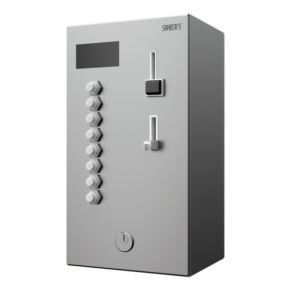 Automat od czterech do ośmiu prysznicy, 24 V DC, wybór prysznica przez użytkownika, bezpośrednia kontrola